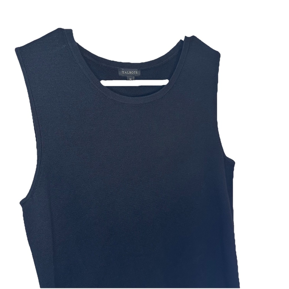 Talbots Black Sleeveless‎ Sweater  M Knit Cotton Blend Shell Top